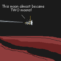 Tethys' Ithaca Chasma is like a huge crack in the moon Cassini flies over Tethys' canyon and says, 'This moon almost became TWO moons!'