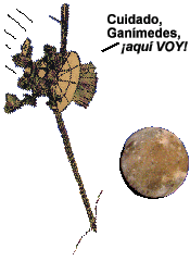 Galileo swoops toward Ganymede at full speed