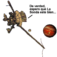Galileo's
 orbiter arrives in sight of J�piter and moons Europa and 
Io